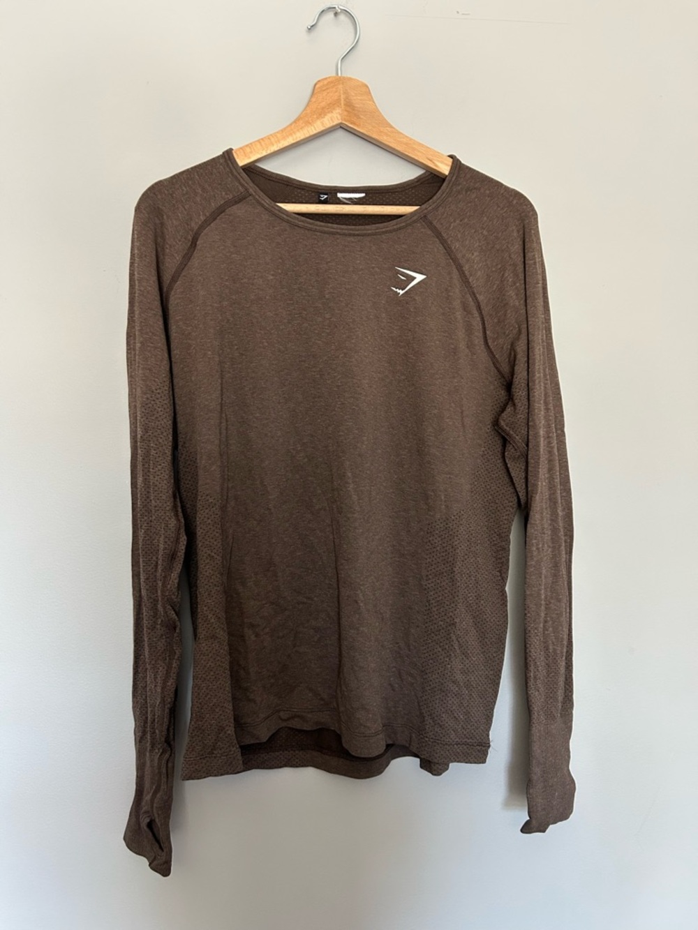 Gymshark Brown Long Sleeve Crew Shirt size XL worn once!